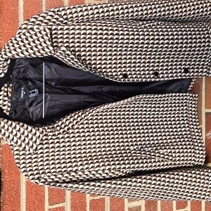 Forever 21 Men’s Retro Geometric Jacket Size Medium Brown Black White